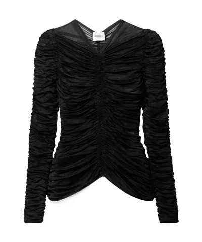 Khaite Pleated Top In Black