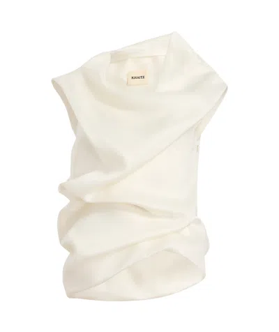 Khaite Pleated Top In Chalk Color