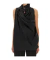 Khaite Pleated Vest In Black