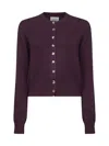 Khaite Plum Cashmere Knit Everheart Cardigan In Burgundy