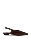 Khaite Cecilia Suede Slingback Flats In Multi