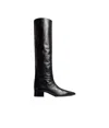 Khaite Andee Leather Knee Boots In Black