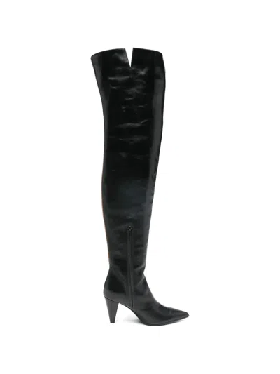 Khaite Pointed Harvey Over-the-knee Boots In Black