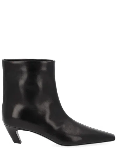 Khaite Pointed Toe Ankle Boot In Black