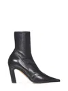 Khaite Pointed Toe Ankle Boots With 85mm Heel