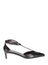 Khaite Pointed Toe Black Ankle Strap Sandals