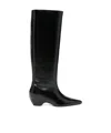 Khaite 30mm Sybil Leather Knee-high Boots In Black