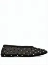 Khaite Pointed Toe Flat Shoes With Silver-tone Studs In Black