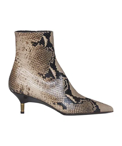 Khaite Pointed-toe Ankle Boots In Multi