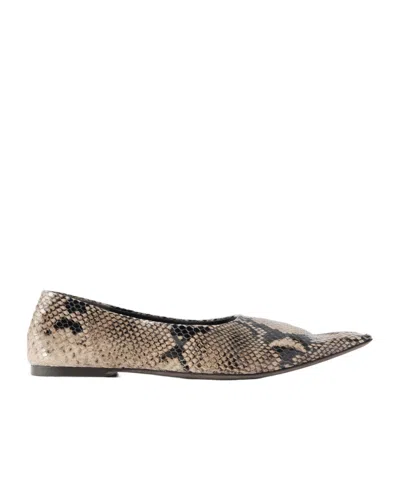 Khaite Marlene Snake-effect Leather Ballerina In Multi