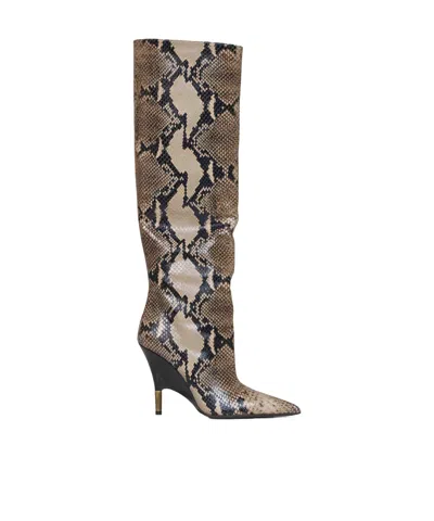 Khaite Pointed-toe High-heeled Tall Boots In Multi