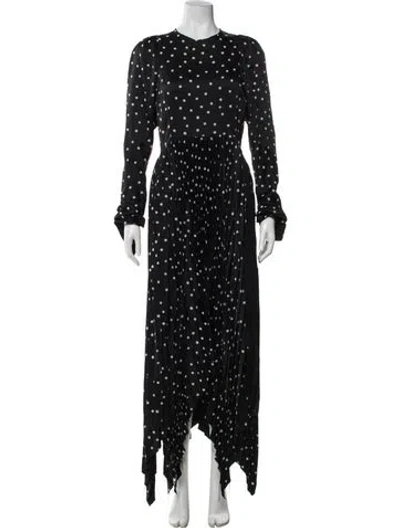 Pre-owned Khaite Polka Dot Print Long Dress In Gray