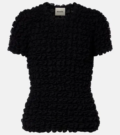 Khaite Polly Silk Chiffon Top In Black