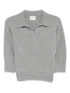 Khaite Polo-neck Cashmere Sweater In Gray