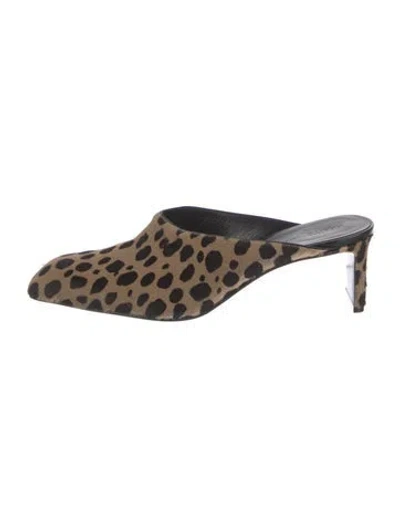 Pre-owned Khaite Ponyhair Animal Print Mules