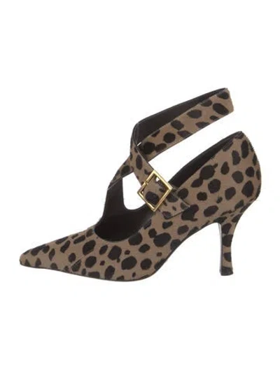 Pre-owned Khaite Ponyhair Animal Print Pumps In Black