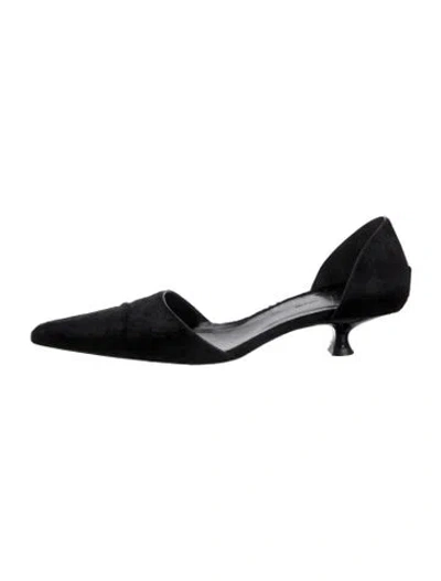 Pre-owned Khaite Ponyhair D'orsay Pumps In Black