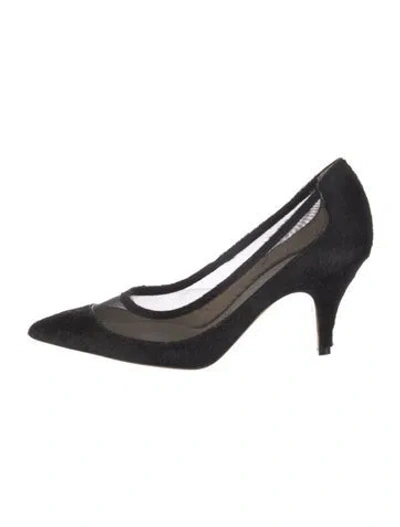 Pre-owned Khaite Ponyhair Mesh Accents Pumps In Black