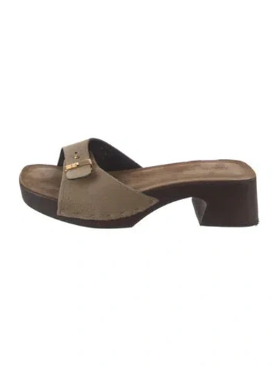 Pre-owned Khaite Ponyhair Slides In Brown