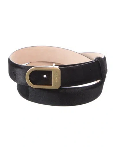 Pre-owned Khaite Ponyhair Waist Belt In Black