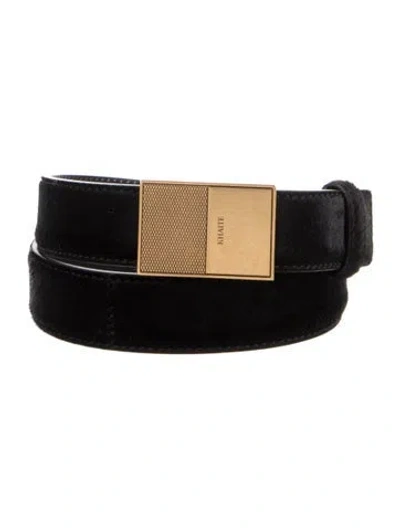 Pre-owned Khaite Ponyhair Waist Belt In Black
