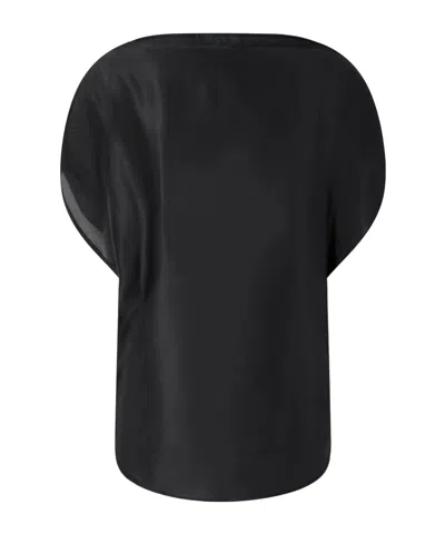 Khaite Poppi Satin Blouse In Black