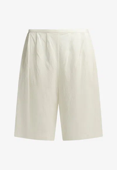Khaite Poppy Cotton Shorts In White