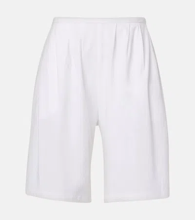 Khaite Poppy棉质百慕大短裤 In White