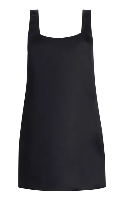 Khaite Pranta Open Back Silk Mini Dress In Black