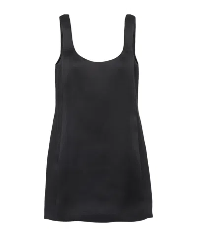 Khaite Pranta Silk Satin Minidress In Black