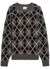 Khaite Pratt Argyle Cashmere Jumper In Gray