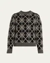 Khaite Pratt Argyle Cashmere Sweater In Brown