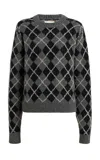 Khaite Pratt Argyle Cashmere Sweater In Grey