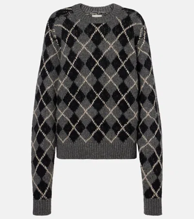 KHAITE PRATT ARGYLE CASHMERE SWEATER