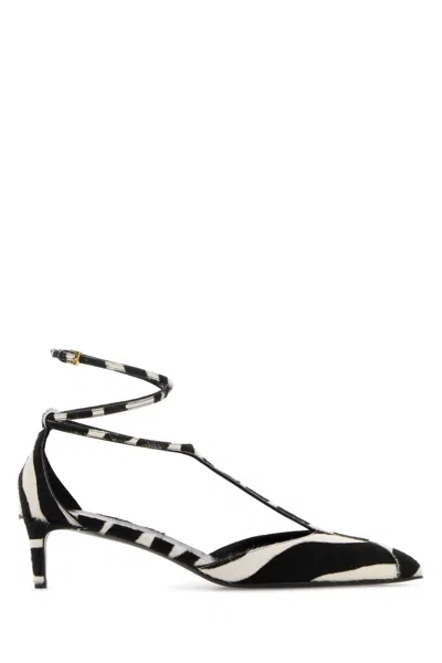 Khaite Printed Calf Hair Mia 45 Pumps In Multi