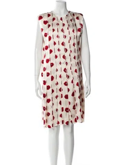 Pre-owned Khaite Printed Knee-length Dress In Red
