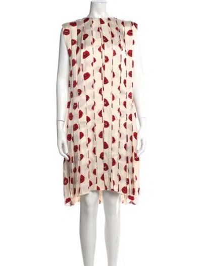 Pre-owned Khaite Printed Knee-length Dress In Red