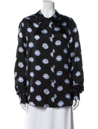 Pre-owned Khaite Printed Long Sleeve Blouse In Multi
