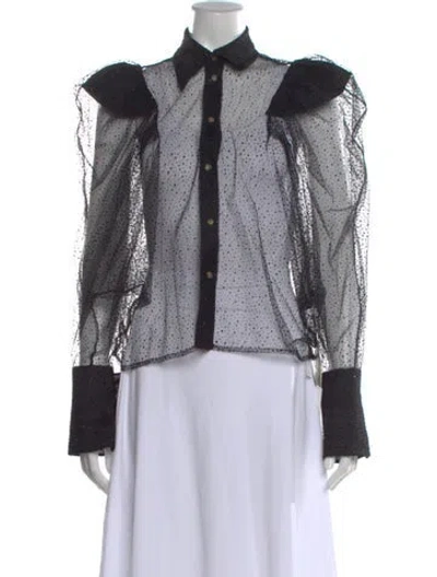 Pre-owned Khaite Printed Long Sleeve Blouse W/ Tags In Multi