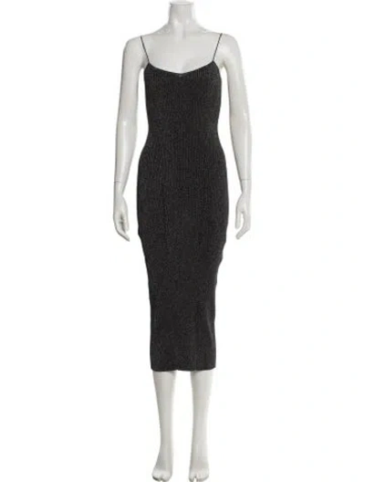 Pre-owned Khaite Printed Midi Length Dress In Gray