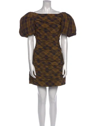 Pre-owned Khaite Printed Mini Dress In Neutral