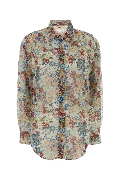 Khaite Printed Silk Shirt In Multi