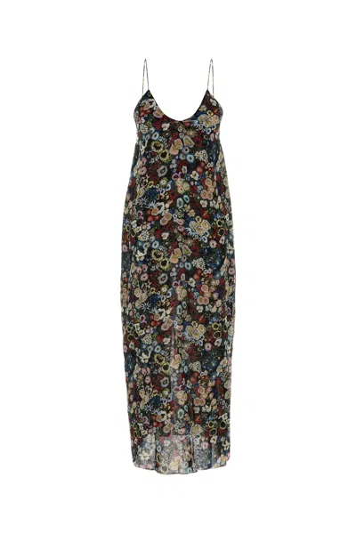 Khaite Printed Silk Taja Dress In Multi