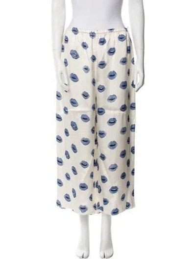 Pre-owned Khaite Printed Wide Leg Pants In Neutral