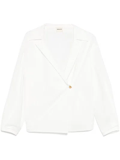 Khaite Pristine Wrap Top With Button Closure In Multi