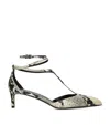 Khaite Mia Snake-effect Leather Kitten-heel Pumps In Grey