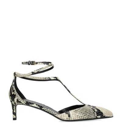 Khaite Mia Snake-effect Leather Kitten-heel Pumps In Animalier