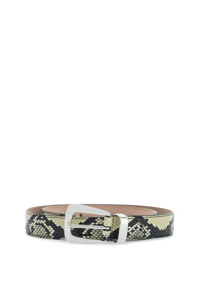 Khaite Python-printed Benny Belt In Neutro