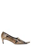 Khaite Marlene Snake-effect Leather Pumps In Animalier