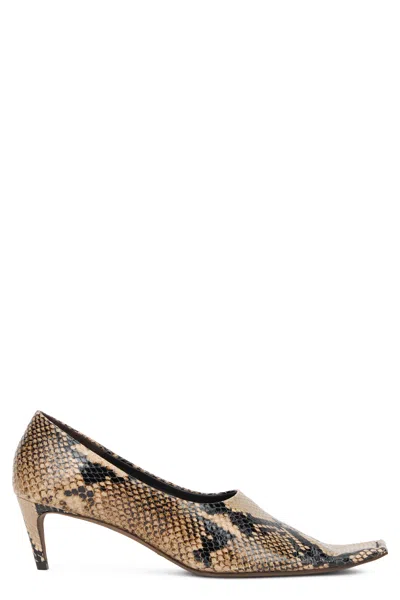 Khaite Python-heeled Shoe In Animalier